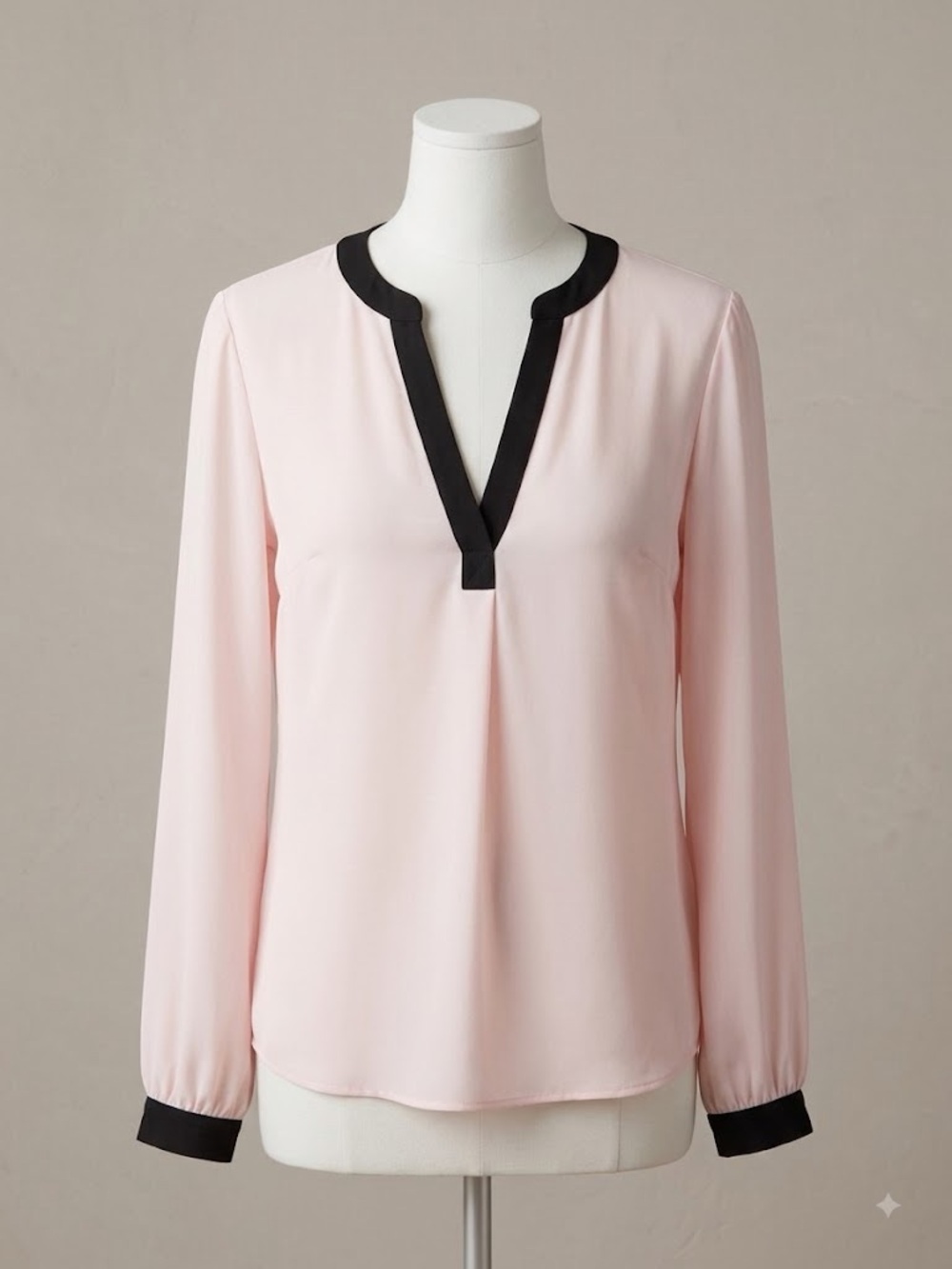 INC International Concepts Pink Black Trim Blouse NWT XS